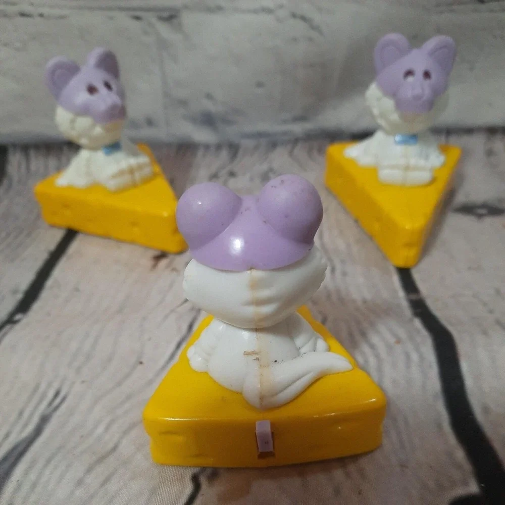 VTG 1987 Hallmark Purr-Tenders‎ Scamp-Purr Lot/3 BK Cheese Cat Mouse Toy Figures
